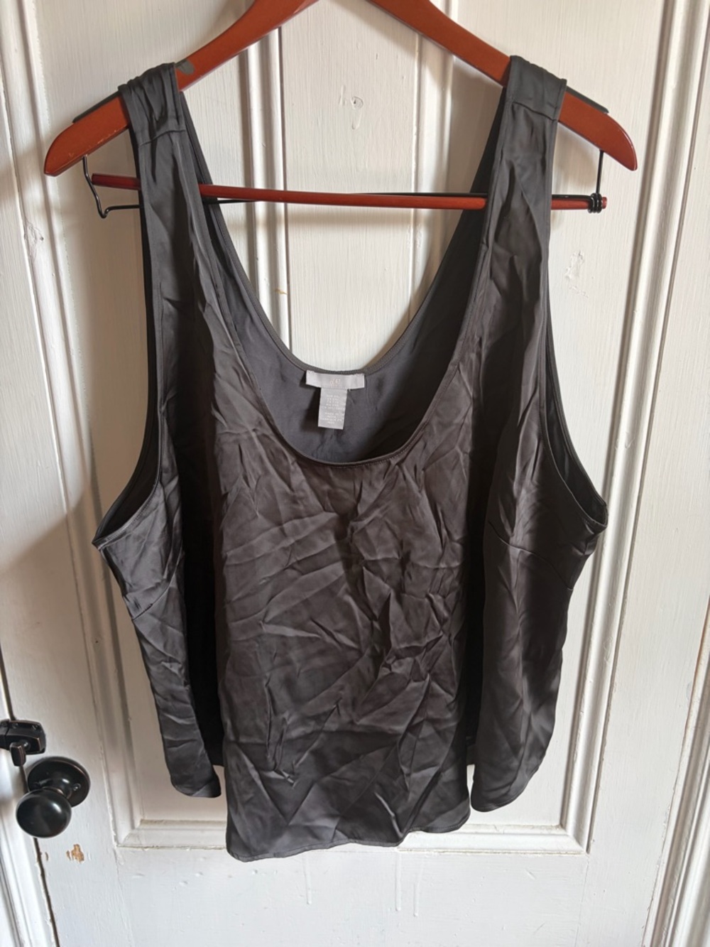 NWT H&M Dark Gray Scoop Neck Tank Top | Drapey Sleeveless | Plus Size XXL